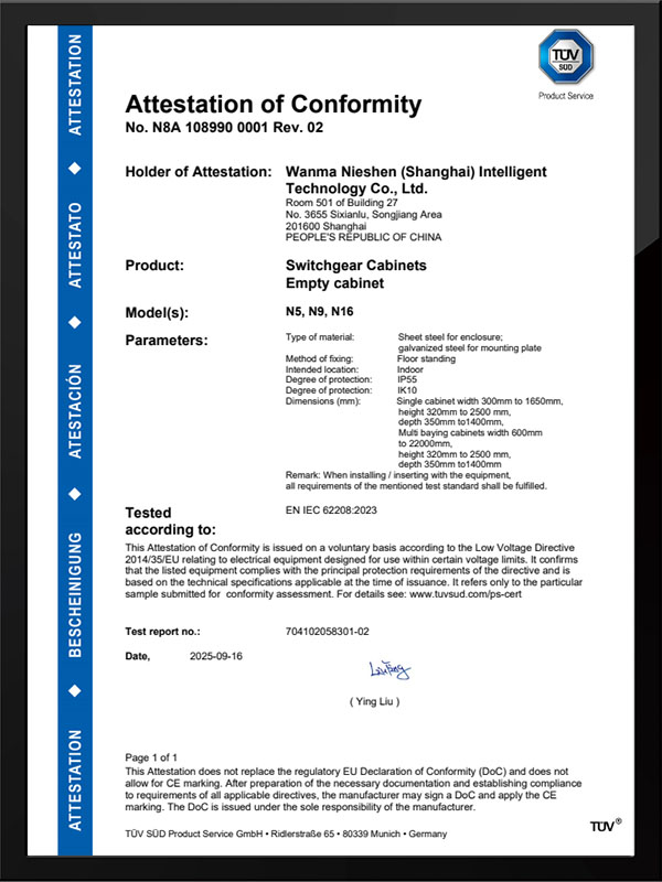 Attestation de conformité